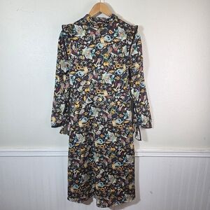 Zadig & Voltaire Rosier Plisse Party Circus Dress XS Silk Feel Print Tie Sleeve